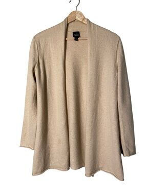 Eileen Fisher Open-Front Cardigan in Sand Cashmere
